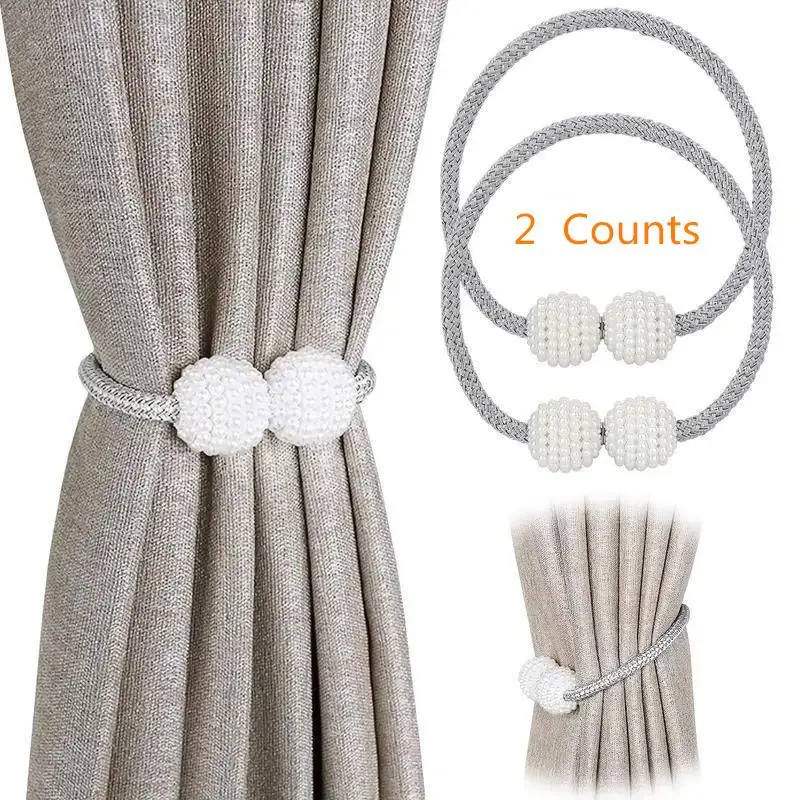 Magnetic Curtain Tieback, 2 Counts Modern Simple Curtain Holdback, Window Curtain Accessories for Home Living Room Bedroom Decor