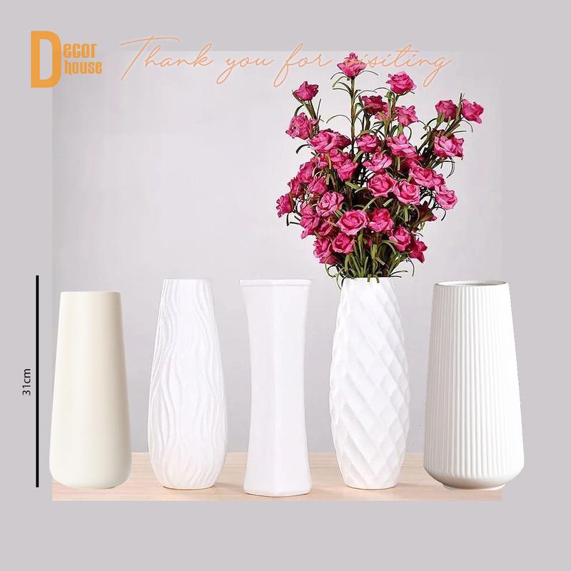 Bình hoa lớn 31cm cắm đào đông tuyết mai lựu kt 31cm lớn trang trí nhà cửa hiện đại phong cách Bắc Âu Màu trắng