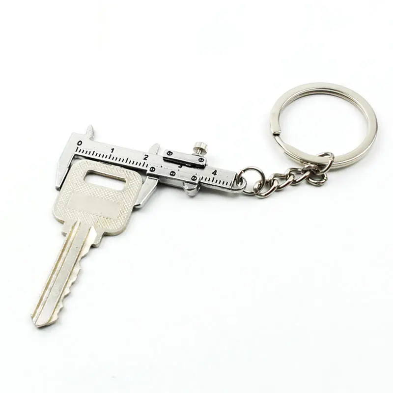 Dây chuyền chìa khóa thước kẹp Vernier, Kích thước nhỏ, Chính xác di chuyển, Có thể bỏ túi, Bao gồm móc khóa 4