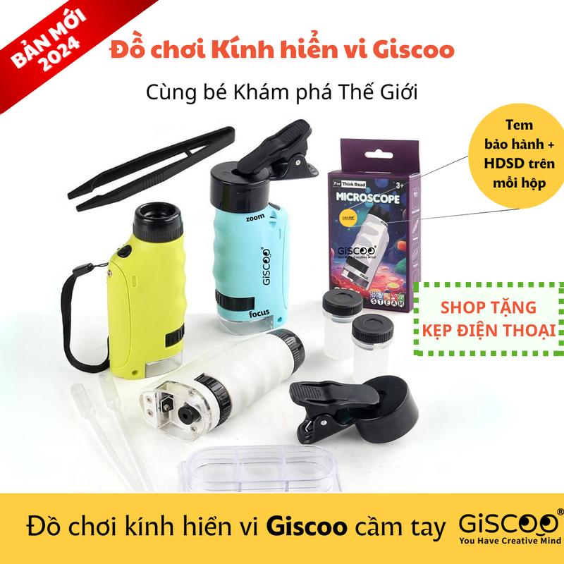 Đồ chơi Kính hiển vi điện tử cầm tay Giscoo zoom quang học 60-120x | Đồ chơi Giáo dục | Educational Toy Pin