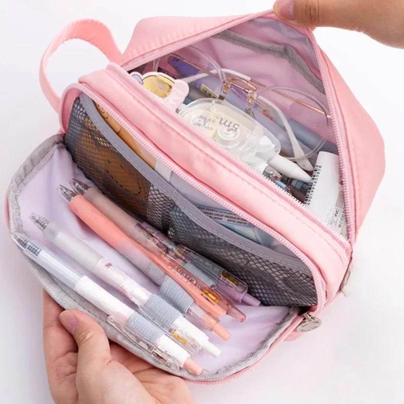 Product Introduction of Large Capacity Pen Pencil Case with 4 Compartments, Multi-Slot Pencil Pouch Bag Aesthetic School Supplies Organizer for Teen Girls, Women, Adults 8