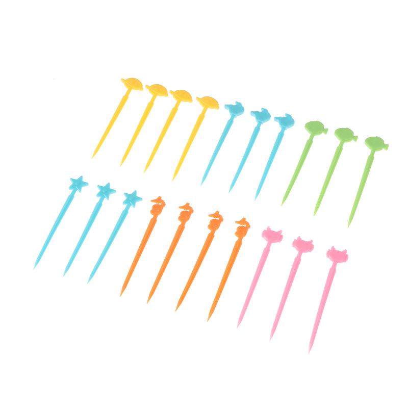 20Pcs/Set Cute Animal Food Toothpicks Mini Cartoon Toothpicks Bento Fruit Forks Lunch Box Toothpick Bento Lunch Decoration 0