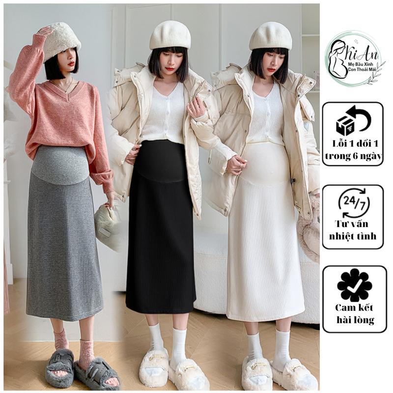  Chân váy bầu len tăm Ki An dày dặn ấm áp vô cùng. Chân váy bầu công sở mùa đông mặc đi làm đi chơi đều được chân  váy chân  váy 