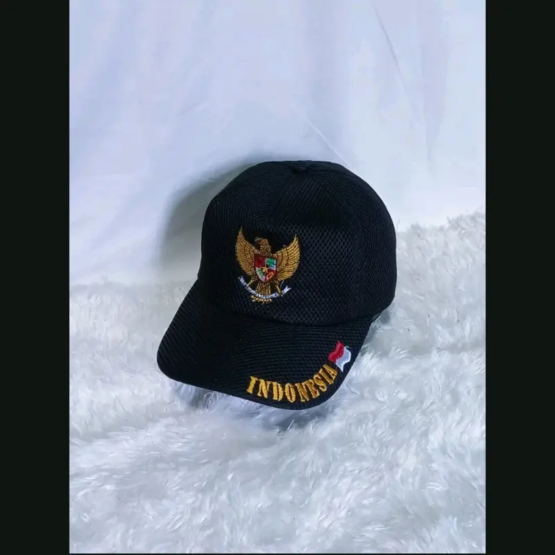 Topi pria dewasa bordir satpam, army, security, bendera, garuda, nkri bahan doble mesh tebal Topi Bisbol 2