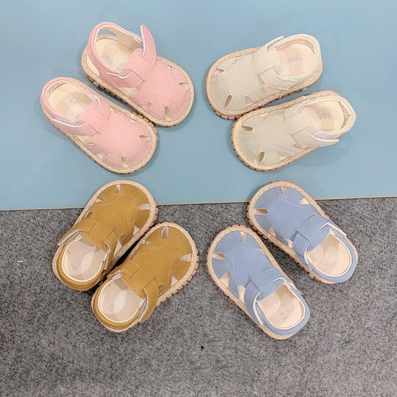 Giày Xăng Đan Tập Đi Cho Bé Trai - Gái Đế Êm Quai Mềm Nhẹ Dễ Đi Có Kèn Kêu Tít ( 187 ) Sandal Kem Sandal Kem Sandal Kem Cao Su Dép Sandal Voi