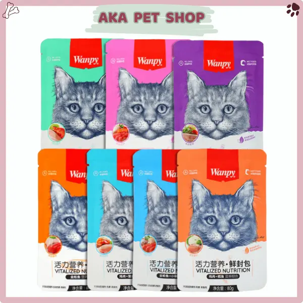 Pate cho mèo Wanpy gói 80g 7 vị siêu ngon hấp dẫn - Aka Pet Shop