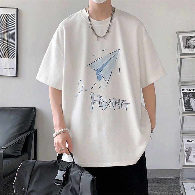 Product Introduction of [Store Hot Sale] European and American High Street Short-Sleeved Men's Summer Ins Fashion Brand Retro T-shirt Men's Design Sense Niche Fashion Loose All-Matching Clothes 8