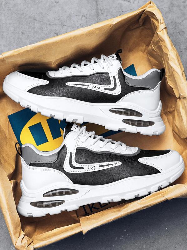 Men's Fashion Letter Label Design Low Top Sneakers, Casual Athletic Lightweight Breathable Comfortable Running Sports Shoes, Trainers Perfect for Outdoor Sports 0