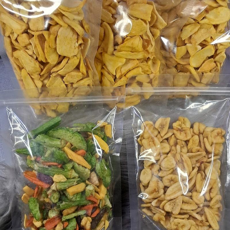 Combo 5túi tổng 1 ký [ 3 mít vụn, 1 chuối, 1 trái cây vụn ] sấy giòn ngon ngọt tự nhiên, không chất bảo quản, không tẩm đường