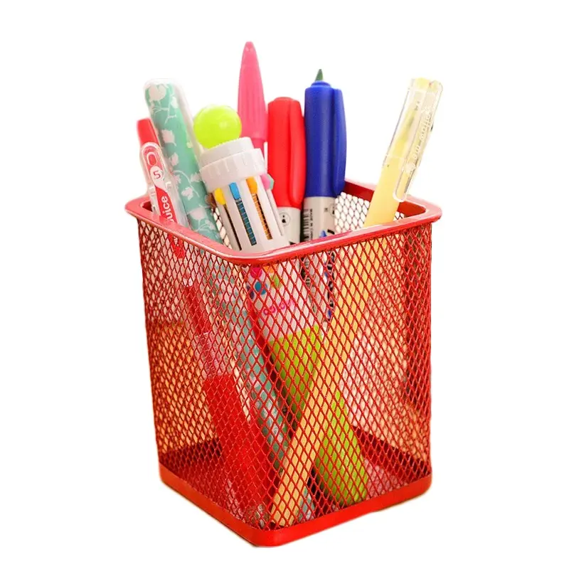 TC Basket Tempat Pena Alat Kantor Holder Bulat Petak Import  R010 Desk 3
