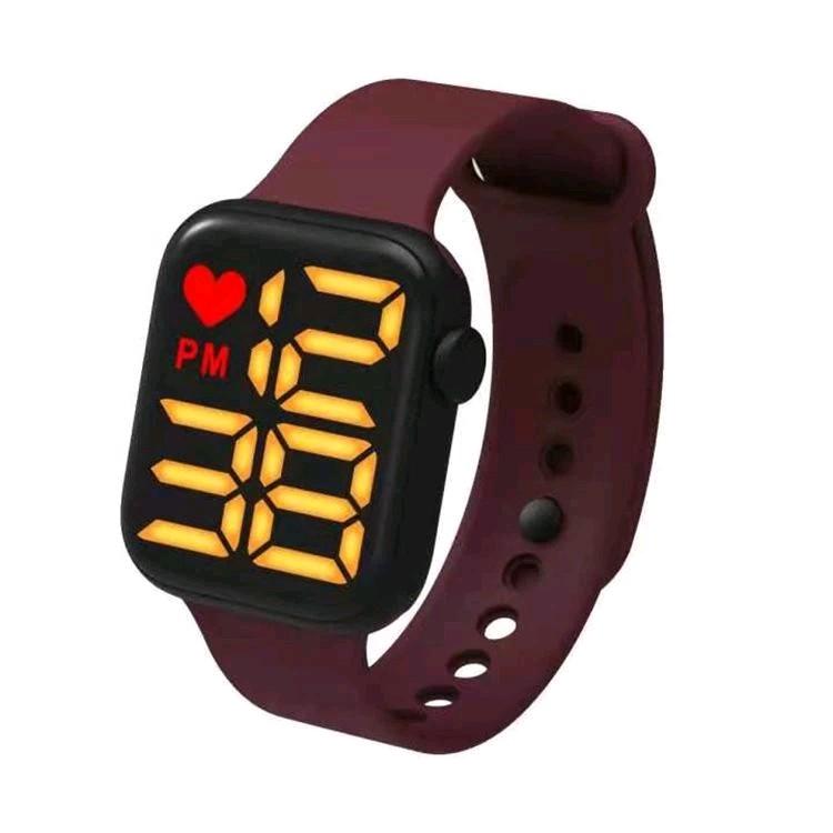 Jam tangan elektronik LED model smartwatch rubber 5