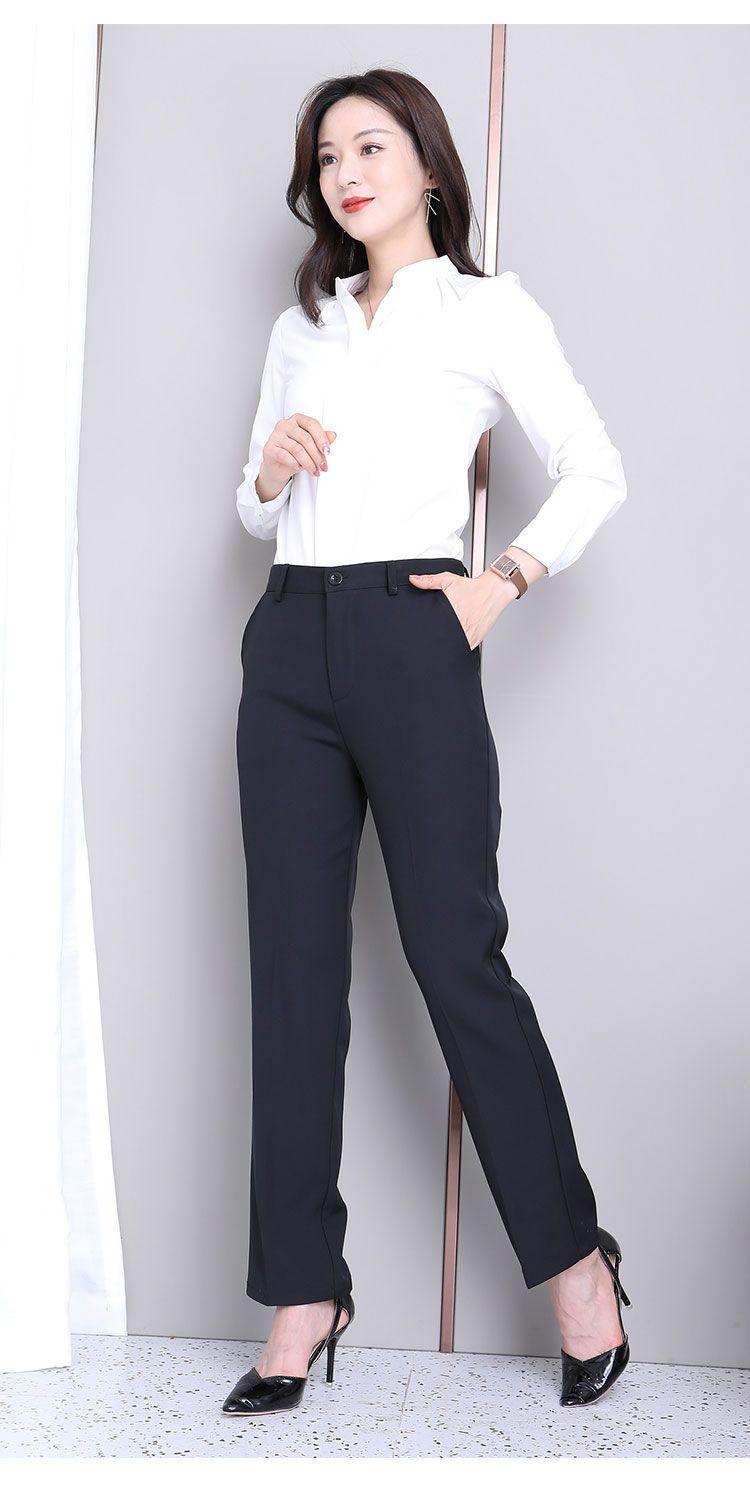 Product Introduction of Quần Dài Trang Trọng, Màu Đen, Dành Cho Nữ, Mùa Xuân Và Mùa Thu, Quần Công Sở Chuyên Nghiệp, Ống Dáng Ôm, Cạp Cao, Dáng Rộng Vừa Vặn, Thắt Nơ Mắt Cá Chân, Quần Phù Hợp, 2024 10