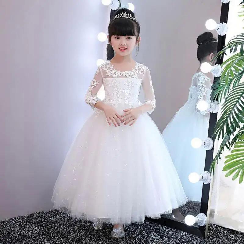 Váy Công Chúa, Phong Cách Quý Cô, Dành Cho Bé Gái, Thời Trang, Thiết Kế Hoa, Thích Hợp Biểu Diễn Piano, Người Dẫn Chương Trình Váy Dạ Hội, Đi Chân, Trình Diễn 4