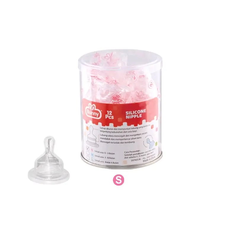 Lusty Bunny Silicone Nipple Reguler Bulat Gepeng Ecer - LustyBunny Dot Botol Susu Bayi S M L XL 4