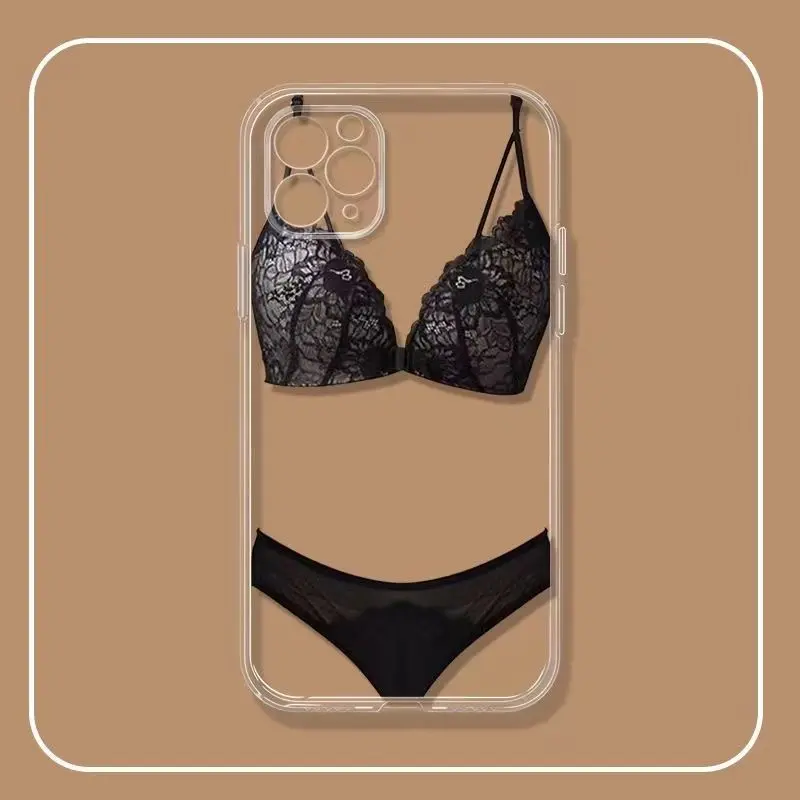 Sarung Telefon, Sut Seluar Dalam Renda, Sesuai untuk Apple 15, 12, 13promax, 14pro, 7, 8P, XR, Semua Termasuk, Bahan Lembut, Sarung Pelindung Phone
