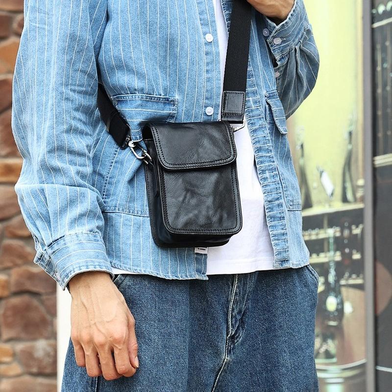 [Liinz] Túi Đeo Chéo Mini Da Bò Nam L6694 - Kch thước 17*13*4 cm