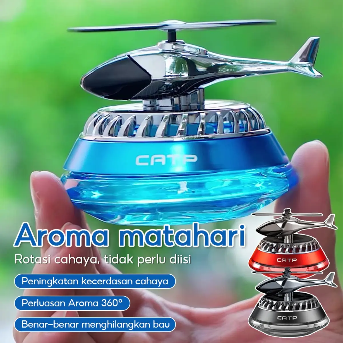 Helikopter Mainan Aromaterapi Mobil | Diffuser Aroma Elektrik 100ml, Pengharum Ruangan Mewah 3D, Pembersih Udara Otomatis 360° untuk Mobil & Kantor