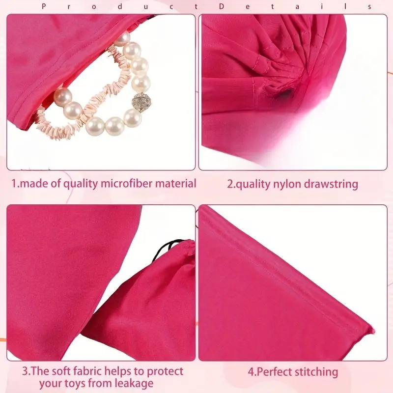 Microfiber Drawstring Storage Bag, 9 Counts/set Adjustable Bedroom Organizer Bag, Foldable Storage Bag for Toys, Cosmetics, Shoes, Jewelry, Laundry 3