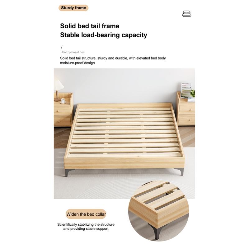Dreame Beds 100% Solid Wood bed frame wood assemble 180CM bed frame queen size 120/135/150CM bed frame double size single bed frame for home bedroom furniture bed king size 7