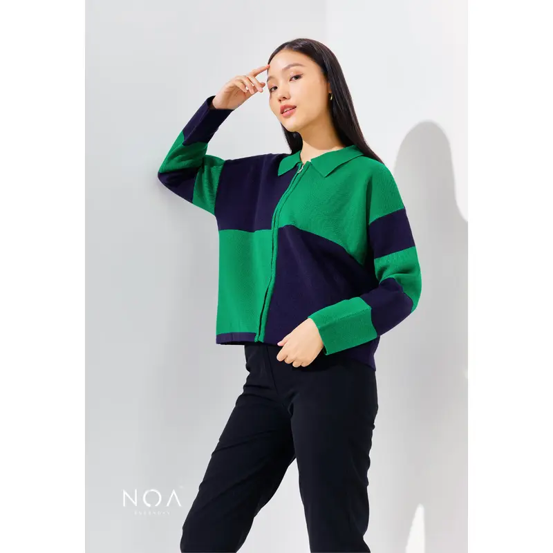 NOAeveryday RIKONA Square Knitted Cardigan    Knitwear Motif 4