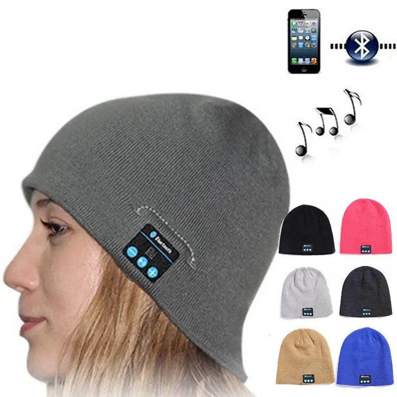 Beanie Soft Hat Warm Bluetooth Smart Cap Wireless Headphone Set Hot Speaker Mic