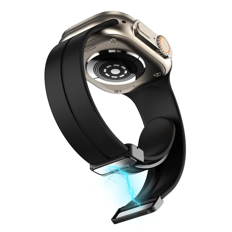Dây Đeo Đồng Hồ Silicon Từ Tính Cho Đồng Hồ Thông Minh, Dây Đeo Đồng Hồ Thông Minh Dòng Ultra 8 SE 7 6 4 3 IWatch 49Mm 44Mm 45Mm 41Mm 40Mm 42Mm 38Mm, Mới 4
