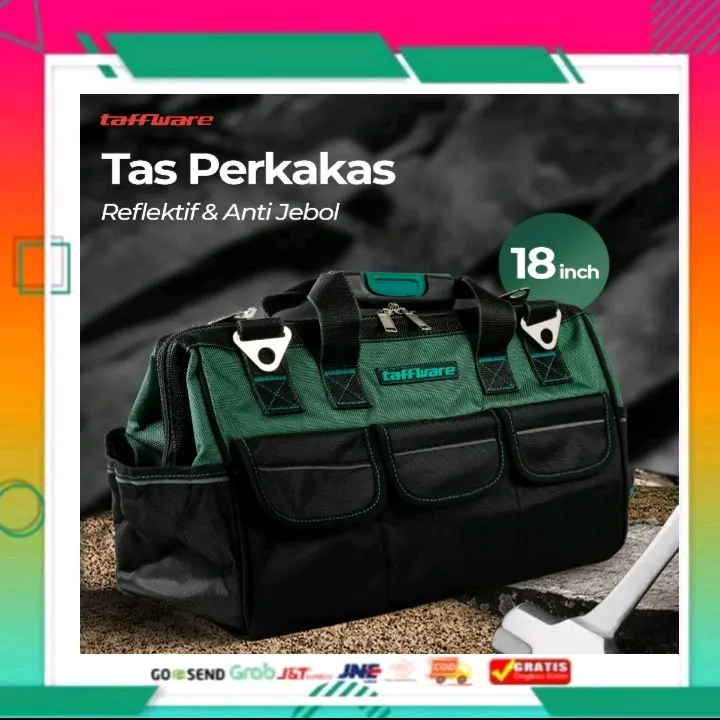 Taffware Tas Perkakas Storage Bag Waterproof with Reflective Strips 18 inch - A03369