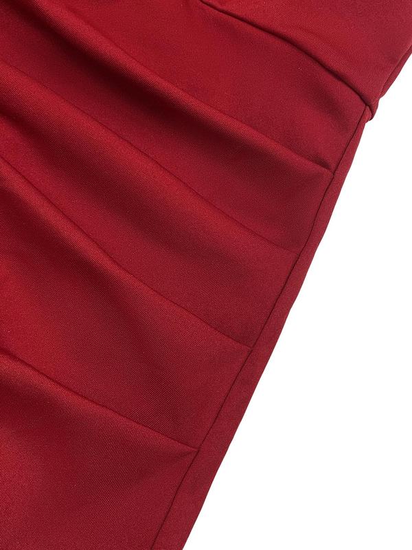 Women's Plain Keyhole Neck Bodycon Dress, Elegant Sleeveless Knee Length Dress for Party Dating Wear, Ladies Summer Clothes 7