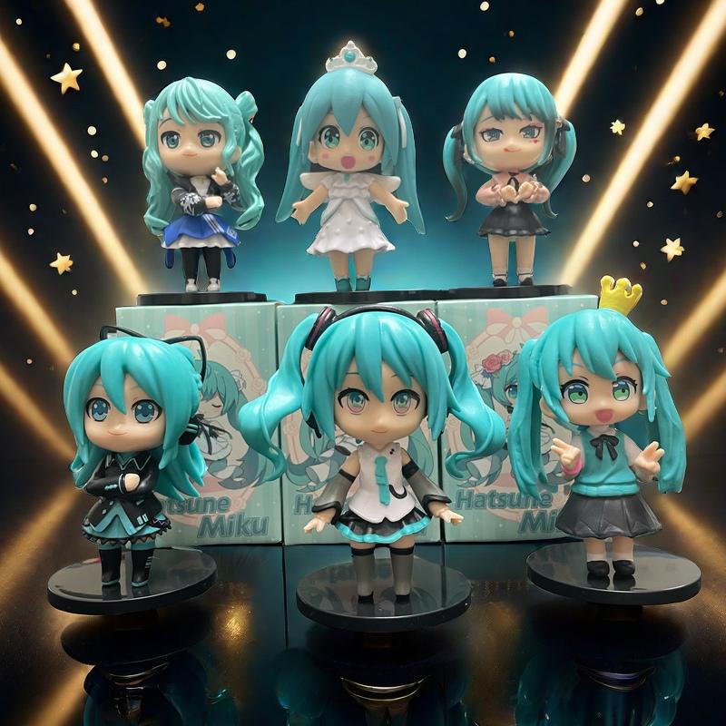 Product Introduction of Mô Hình Nhân Vật Hatsune Tương Lai, Hàng Mới Về, 6 Mũ Nhỏ Quà Tặng Hàng Hóa Anime, Bộ Dụng Cụ Nhà Để Xe Ô Tô, Đồ Trang Trí Mô Hình, Bộ Sưu Tập 1417 Người 0