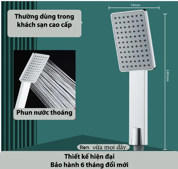 Bát Sen Tăng Áp Nhà Tắm Vuông Mạ Bóng Đẹp Cao Cấp - Bát sen cây tay cầm mạ bóng nhựa cao cấp - bát sen tăng áp