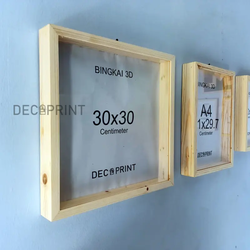 SidsWood [3D30] Bingkai 3D Kayu Akrilik 30x30 cm Bingkai Kayu Untuk Mahar Bingkai 3D Jati Belanda Figura Kayu Frame Mahar Kotak Mahar 4