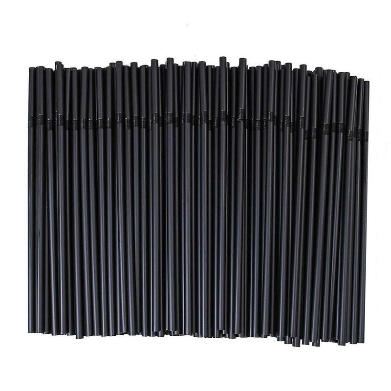 Product Introduction of 100pcs Black Straw Disposable Plastic Straw Milk Tea G0L2 Straw Q8I5 23