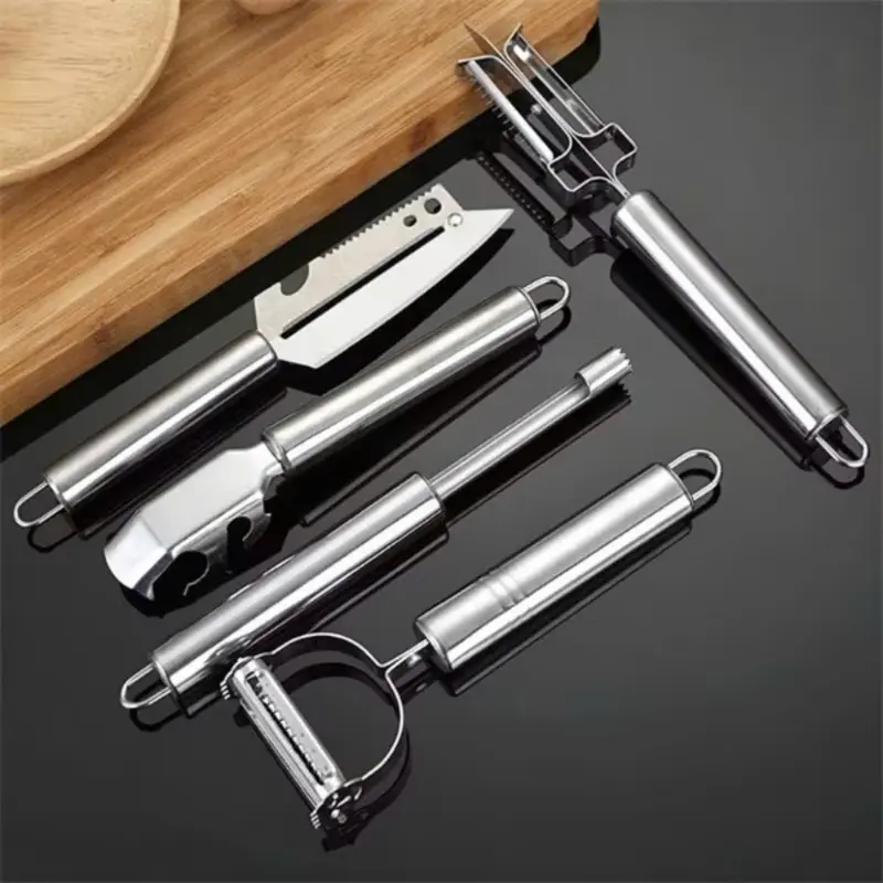 Bộ 5 món gọt vỏ, nạo, bào củ quả đa năng chất liệu thép không gỉ - dụng cụ nạo & dụng cụ cắt 0