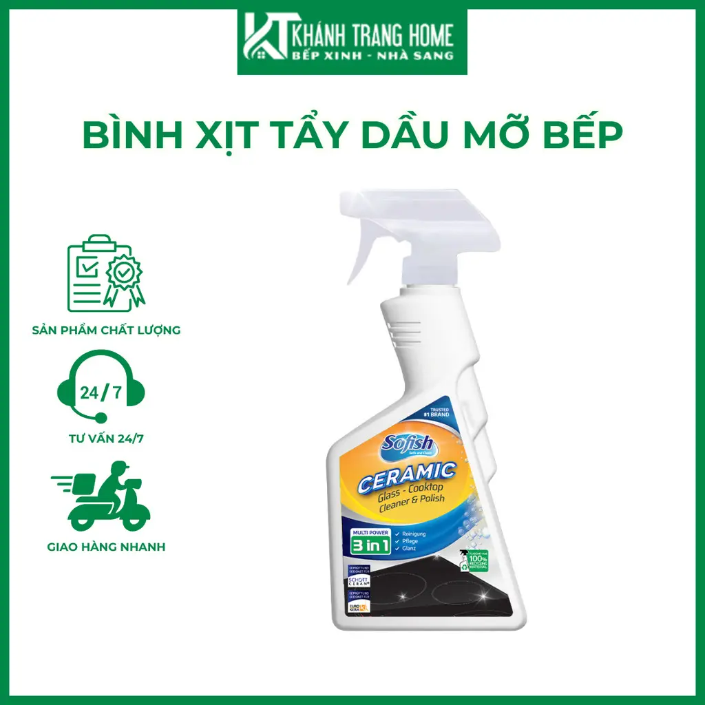 Bình Xịt Siêu Tẩy Dầu Mỡ Bếp Từ, Bếp Gas, Bếp Hồng Ngoại Sofish, Tẩy Sạch Trong Vòng 3 Giây - Khánh Trang Home