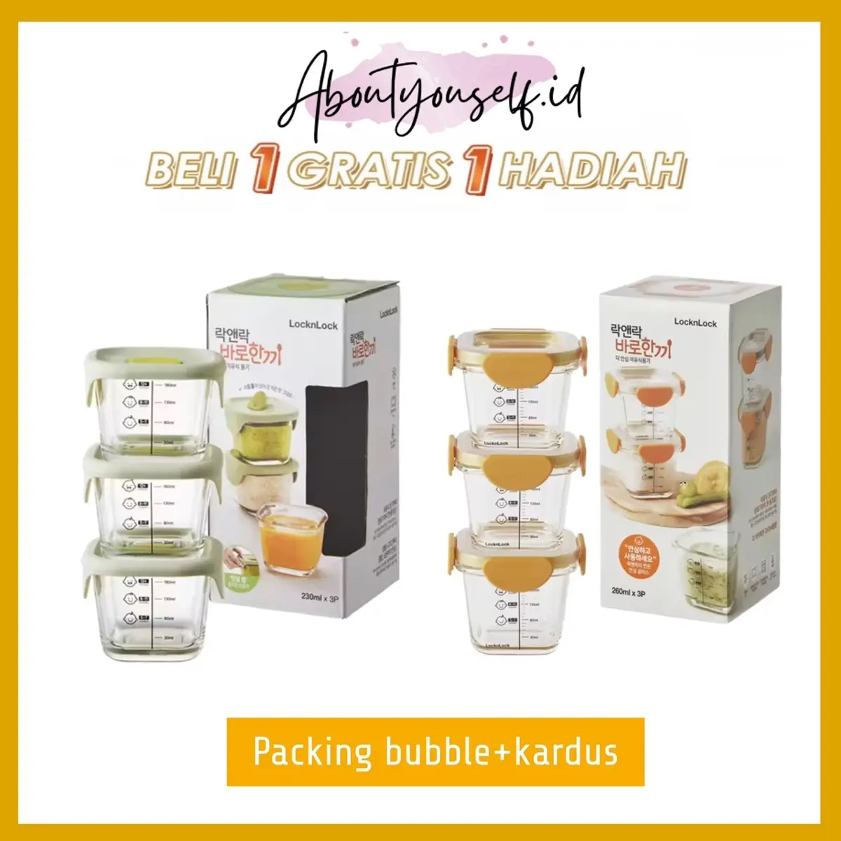 Lock n Lock Baby Food Container MPASI set 230ml isi 3pcs