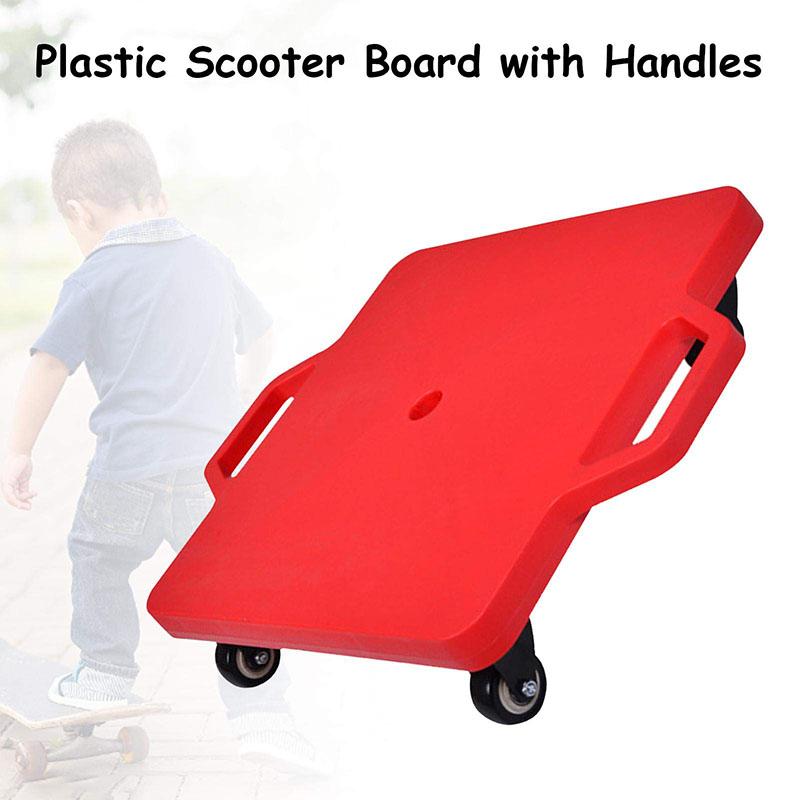 Product Introduction of Plastic Scooter With Handle, Four Wheel Scooter With Swivel Casters Plastic Scooter Kids Scooter Indoor And Outdoor Kids Kinesiology Balance Trainer 36