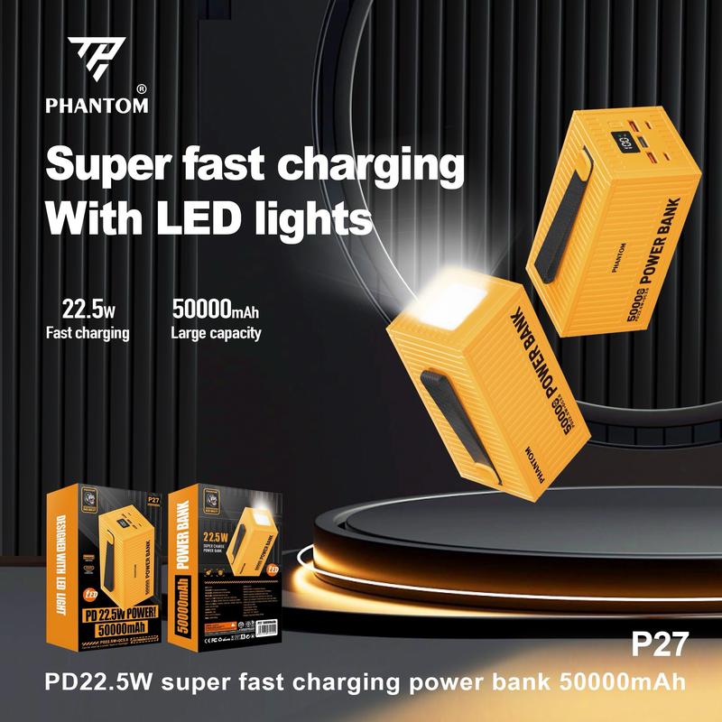 Pin sạc dự phòng PHANTOM P27 - 50000 mah sạc nhanh 22.5w - 20w PD sạc điện thoại Pin Dự Phòng