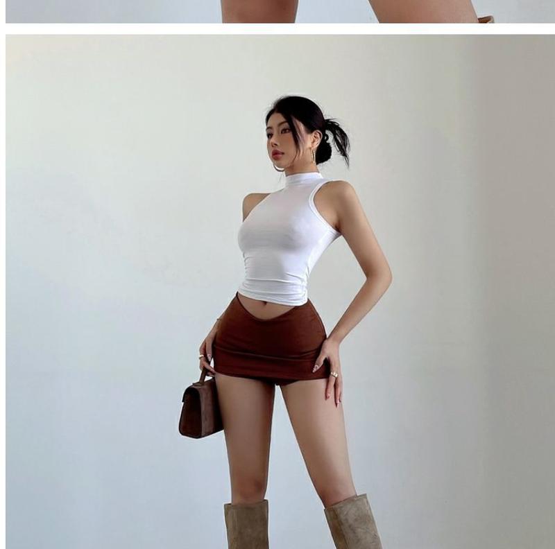 Product Introduction of Váy Bodycon, Gợi Cảm Và Nóng Bỏng, Hình Chữ V, Cạp Thấp, Màu Đen, Bó Sát Và Ôm Sát, Váy Ngắn Kiểu Mỹ, Co Giãn, Váy Chữ A, Giá Rẻ Cho Phụ Nữ 14