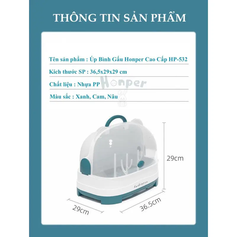 Úp Bình Sữa Honper Cao Cấp Cho Bé  Nhựa PP An Toàn Chịu Nhiệt 4