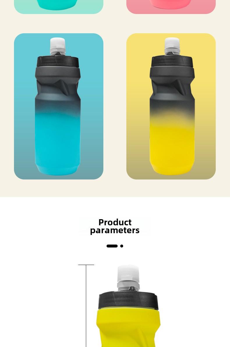 Product Introduction of Gradient Color Bicycle Water Bottle Soft Pp5 Outdoor Cycling Sports Water Bottle 610ml Frosted Squeeze Plastic Water Bottle sport  bottle Tumbler Bottled Mug Cup Portable Reusable 8