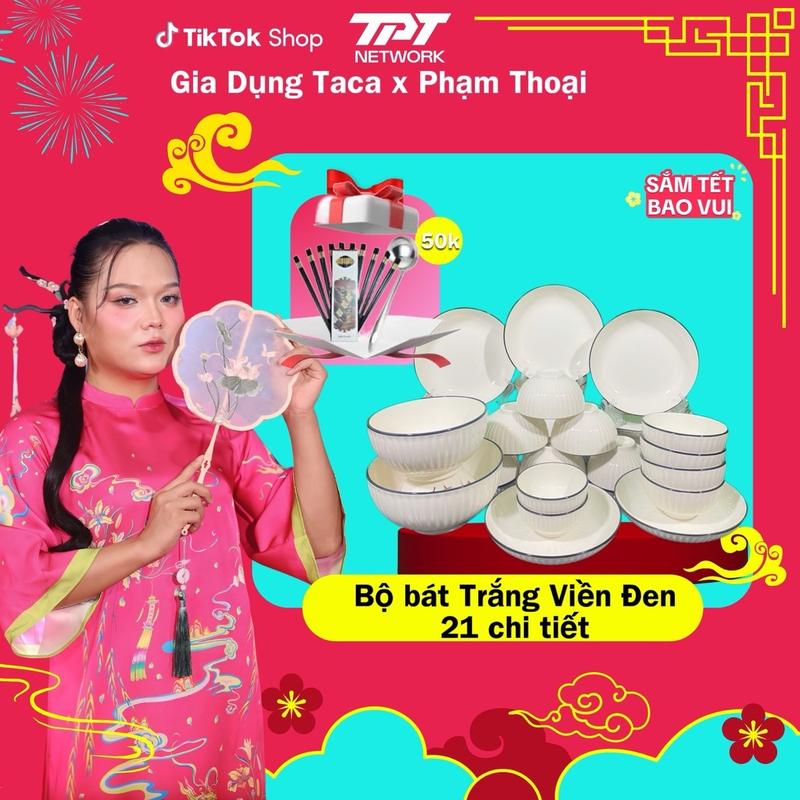 Bộ bát đĩa gốm sứ cao cấp trắng viền đen - Phù hợp với mọi gia đình, sang trọng và chịu nhiệt tốt bat diagiadinh
