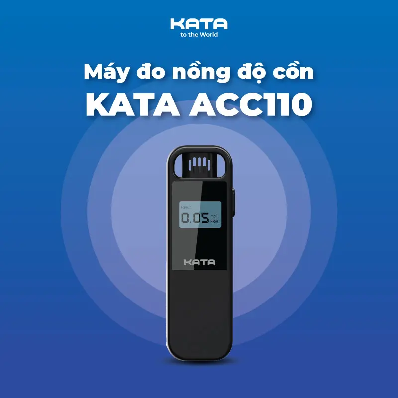 Máy Thổi Nồng Độ Cồn KATA ACC110, Cảnh báo bằng âm thanh,Cảm biến cồn bán dẫn, Không Tiếp Xúc với Kết Quả Hiển Thị Chính Xác Tới 0,05mg/L