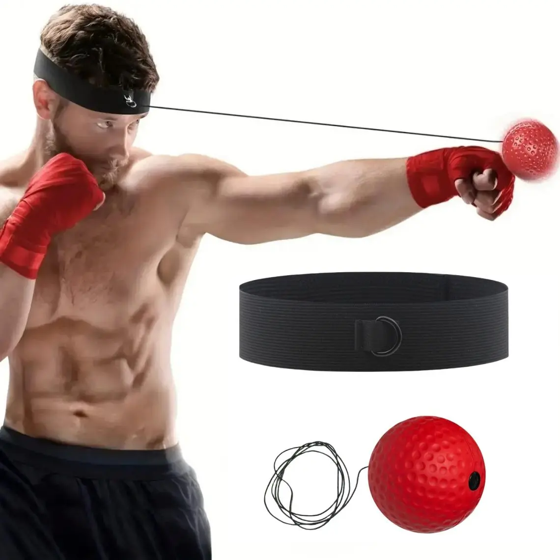 Boxing Reflex Ball Set, 1 Set Adjustable Boxing Training Ball with Headband, Agility Training Equipment for Home Gym Workout