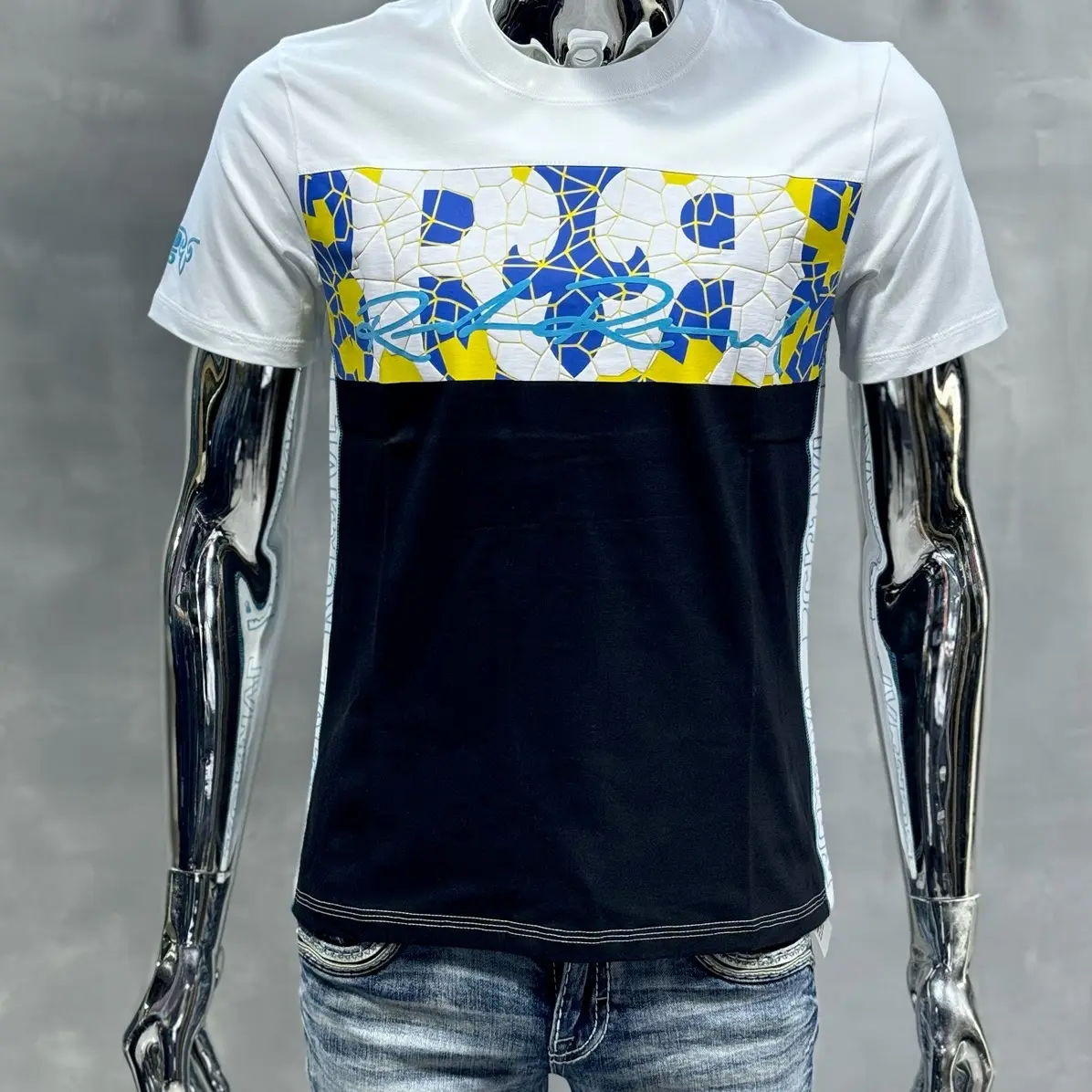 Áo Thun Rock Revival Phối Màu New2024 RR14 Nam Cổ Tròn Menswear Nhung