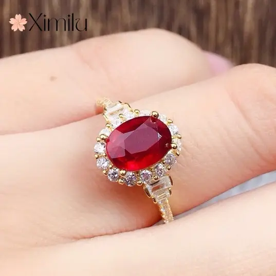 XIMILU Original Color Oval Shape Full Open Ring Female Ring for Women Korean Accessories Fashion Ring for Men Vintage Cute Couple Rings Bohemian