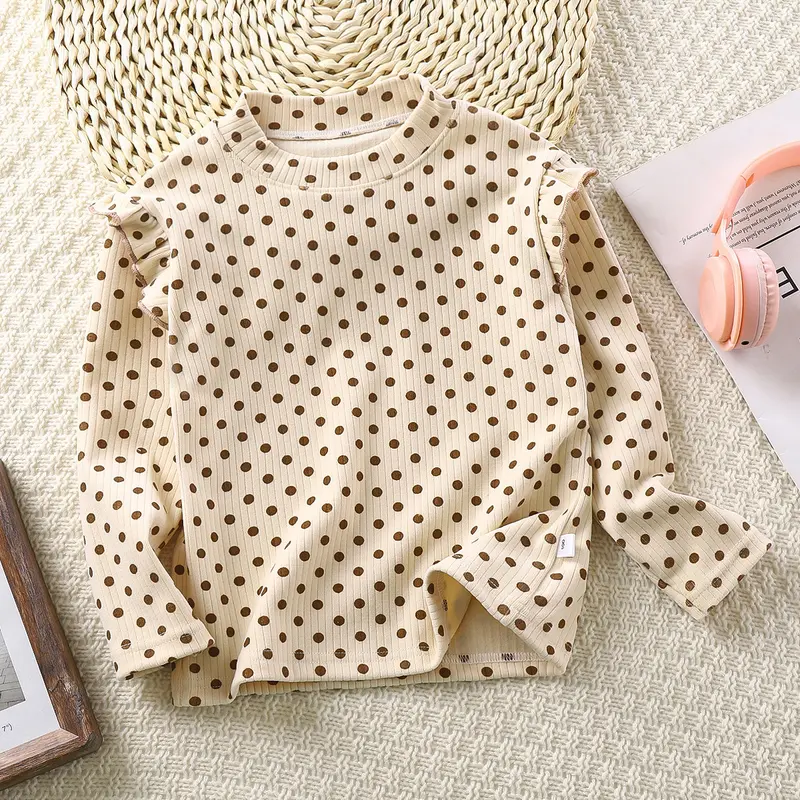 ByKiddos – Atasan Kaos Anak Perempuan Lengan Panjang Tangan Rampel Motif Lucu Gaya Modis 2