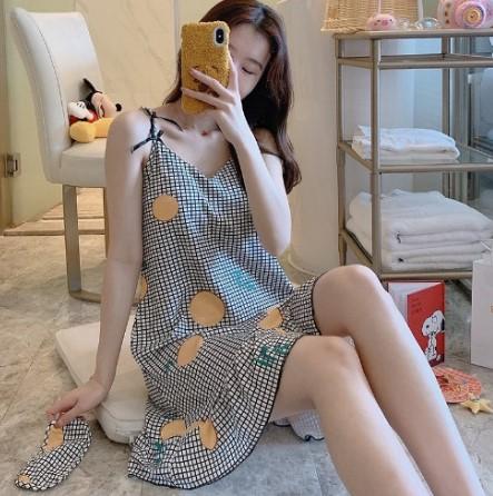 Product Introduction of Váy ngủ hai dây váy mặc nhà dễ thương chất thun cotton phong cách hàn thường dây đai có thể điều chỉnh 9