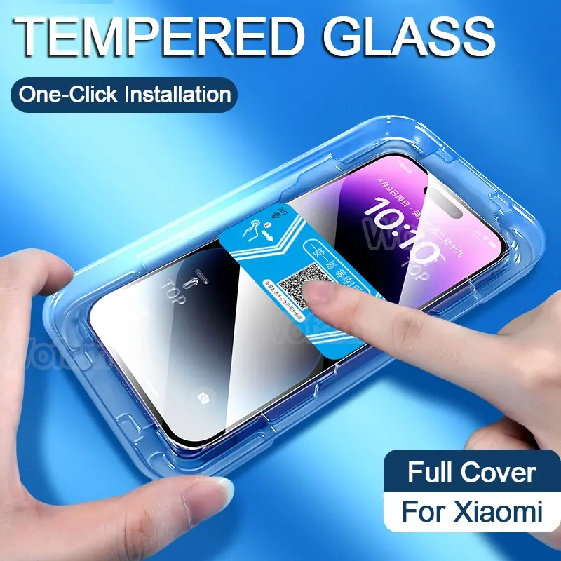 Easy install tempered glass for Xiaomi Redmi Note 13 12 Pro + plus 13C 12s 11 10 9 Pro 11s 10s 9s 12C Poco C65 X6 M6 F5 X3 Pro NFC 14 13T 12T 11T Pro 5G 4G HD full cover clear anti blue light privacy one-click installation screen protector