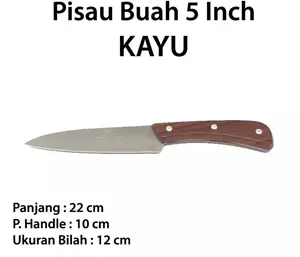 pisau dapur / pisau gagang kayu / pisau buah Sayur Stainless Steel / Kitchenware