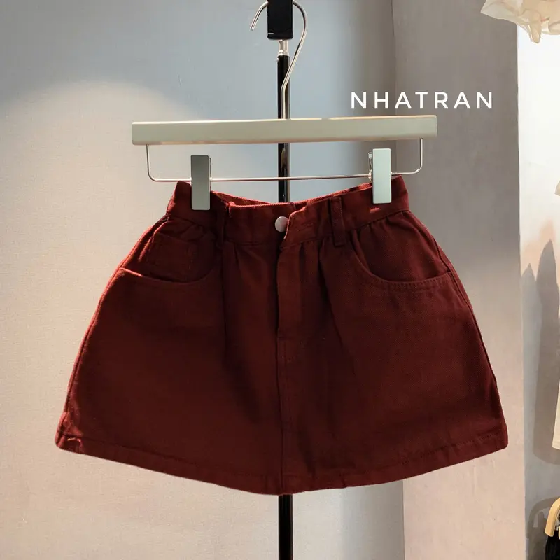 VÁY XÒE BỒNG - Chân váy jean nữ ngắn chất Denim Cotton Women mềm mịn có lót quần bảo hộ CV-306 0